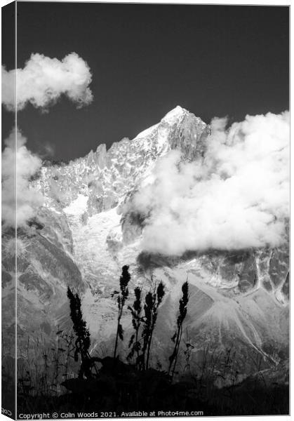 Afternoon cloud on the Aiguille Verte Canvas Print by Colin Woods