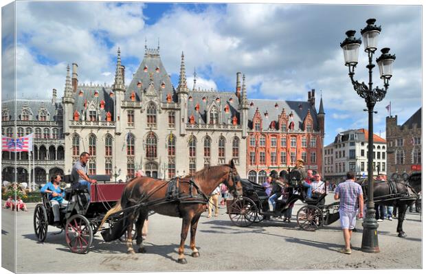 Grand Place in Bruges, Belgium Canvas Print by Arterra 