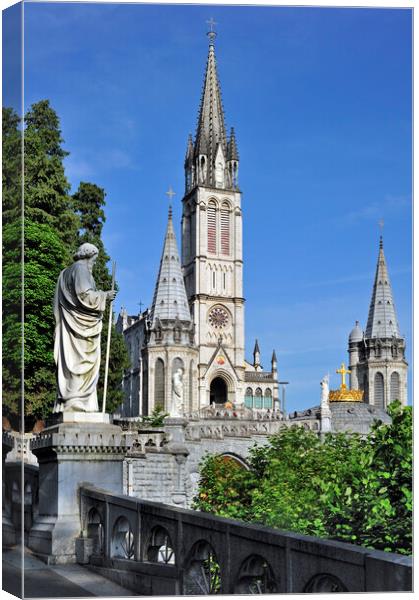 Basilica of our Lady of the Rosary at Lourdes, France Canvas Print by Arterra 