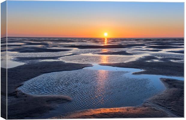 Sunset over the Wadden Sea Canvas Print by Arterra 