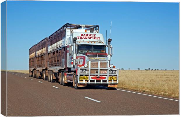 Livestock Road Train, Australia Canvas Print by Arterra 