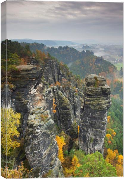 Elbe Sandstone Mountains in Saxony Canvas Print by Arterra 