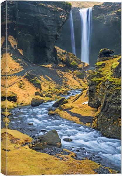 Kvernufoss Waterfall, South Iceland Canvas Print by Arterra 