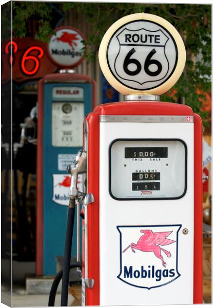 Petrol Station along Route 66 Canvas Print by Arterra 