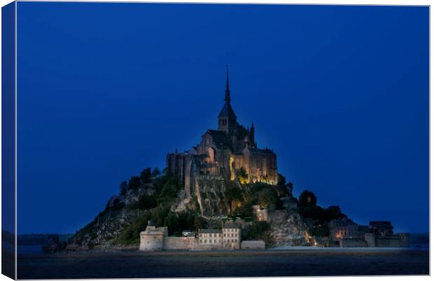 Mont Saint-Michel at Night Canvas Print by Arterra 