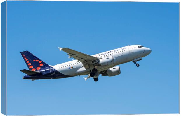 Brussels Airlines Airbus A319-111 Canvas Print by Arterra 