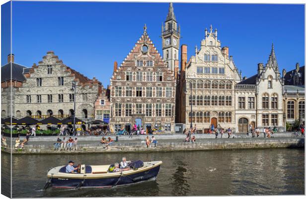 Medieval Guildhalls in the City Ghent, Belgium Canvas Print by Arterra 