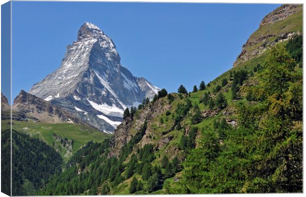 Matterhorn Mountain in Wallis, Switzerland Canvas Print by Arterra 