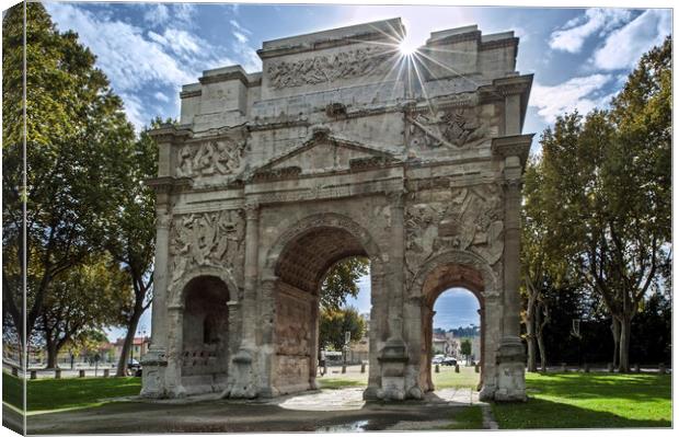 Roman Triumphal Arch of Orange in the Vaucluse, France Canvas Print by Arterra 