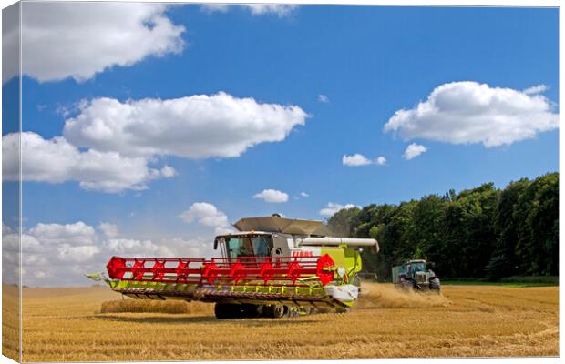 Combine Harvester and Tractor Canvas Print by Arterra 