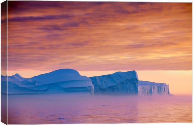 Kangia Icefjord at Sunset in Greenland Canvas Print by Arterra 