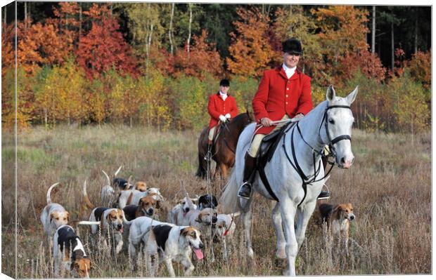 Drag Hunting in Autumn Canvas Print by Arterra 