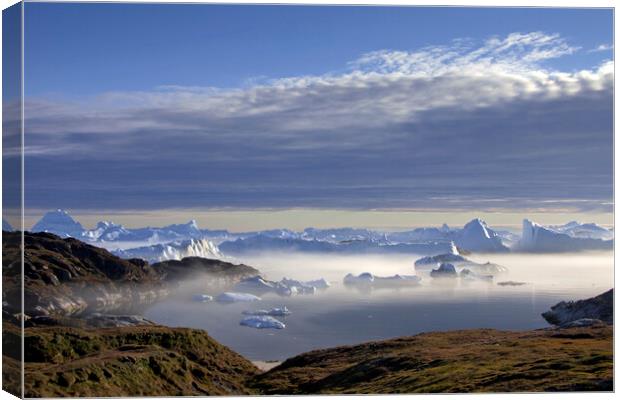 Icebergs in Disko-Bay, Greenland Canvas Print by Arterra 