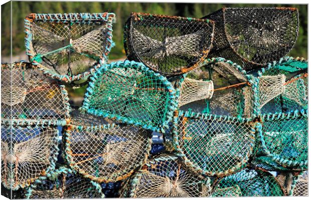 Stacked Lobster Creels in Plockton Canvas Print by Arterra 