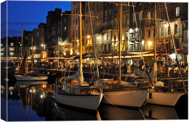 Honfleur Harbour at Night, Normandy Canvas Print by Arterra 
