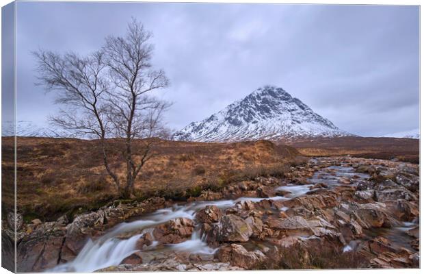 River Coupall and Buachaille Etive Mòr in Winter Canvas Print by Arterra 