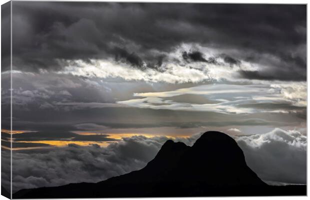 Storm Clouds and Suilven, Scotland Canvas Print by Arterra 