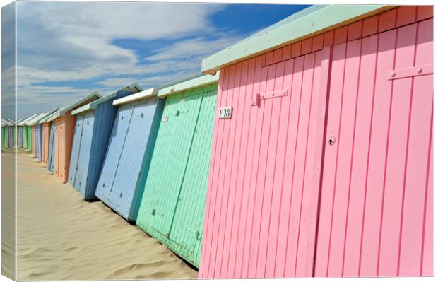 Colourful Beach Huts Canvas Print by Arterra 