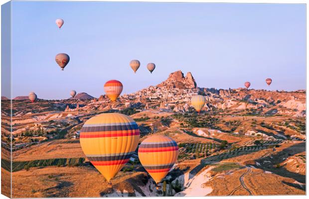 Hot Air Balloons at Cappadocia Canvas Print by Arterra 