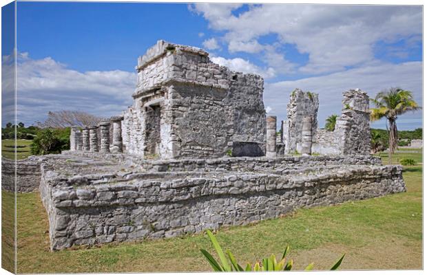 Maya Temple at Tulum, Yucatan, Mexico Canvas Print by Arterra 