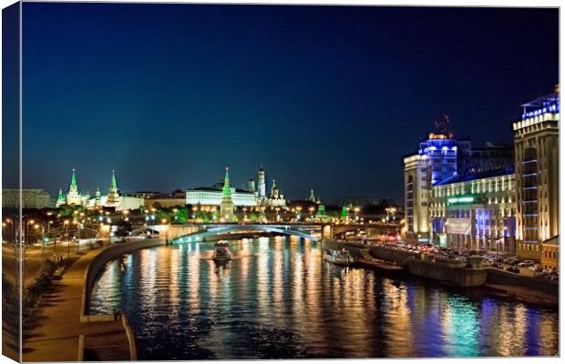 Night Moscow. Canvas Print by Valerii Soloviov