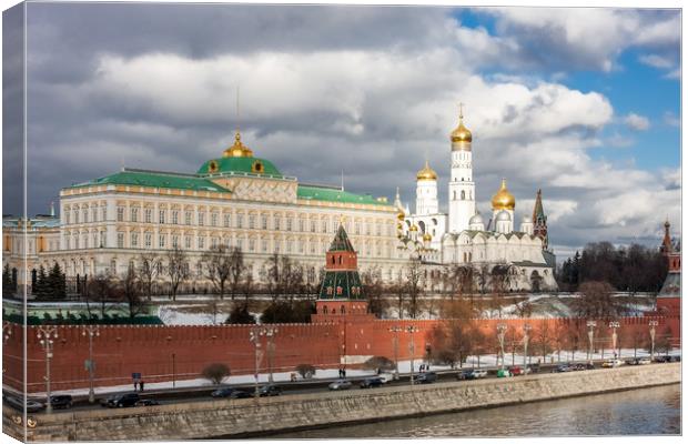 Panorama Of Moscow Kremlin. Canvas Print by Valerii Soloviov