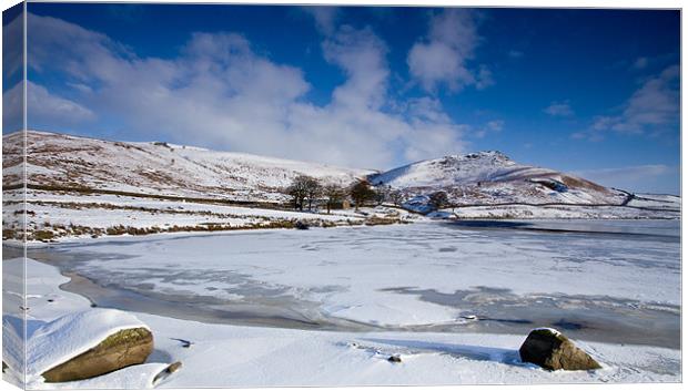 Serene Winter Morning at Embsay Reservoir Canvas Print by Jim Round