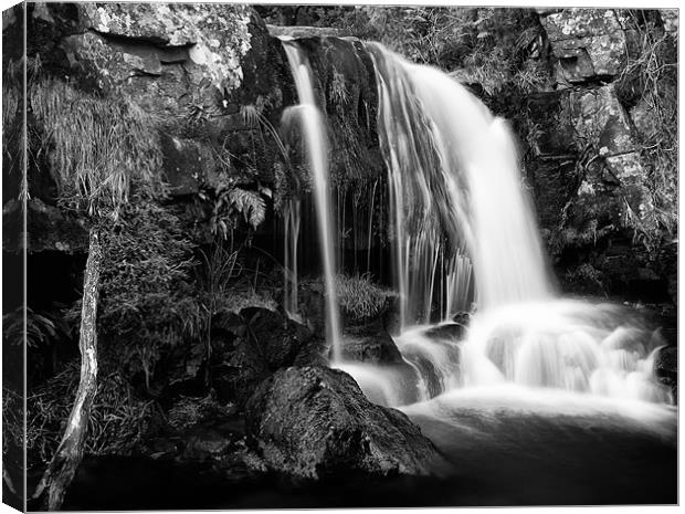 Majestic Flowing Waterfall in Scottish Highlands Canvas Print by Jim Round