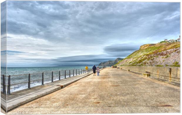 Walking In West Bay Canvas Print by Philip Gough