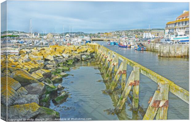 West Bay Harbour Canvas Print by Philip Gough