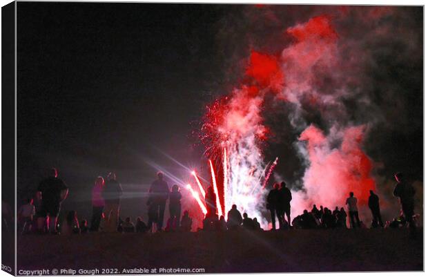 Firework Display Night Canvas Print by Philip Gough