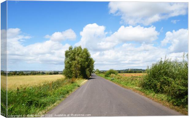 Long Road Through The Somerset Levels Canvas Print by Philip Gough