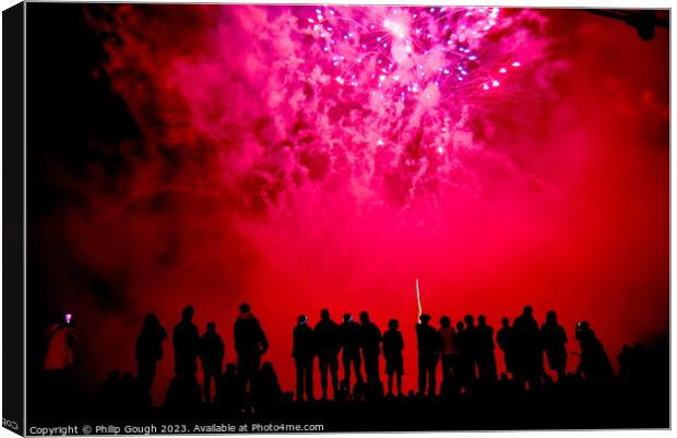 West bay Fireworks Canvas Print by Philip Gough