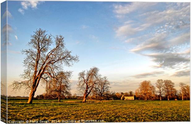 Autumn Sunset in the Landscape Canvas Print by Philip Gough