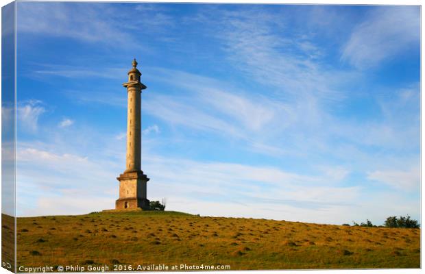 Monument on the Hill Canvas Print by Philip Gough