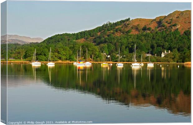 Beauty on the lake Canvas Print by Philip Gough