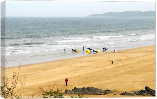 Surf and Board training Canvas Print by Philip Gough