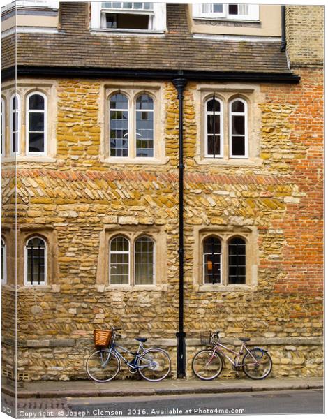 Bikes at Trinity College Cambridge  Canvas Print by Joseph Clemson
