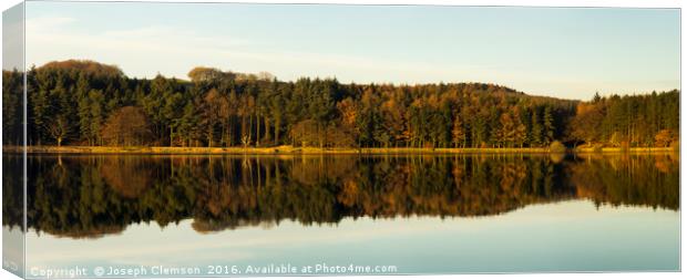 Turton and Entwistle reservoir autumn reflections Canvas Print by Joseph Clemson