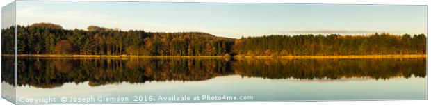 Turton and Entwistle reservoir autumn reflections  Canvas Print by Joseph Clemson