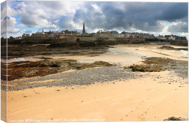 The Walled City of  Saint Malo, Canvas Print by michael Bryan