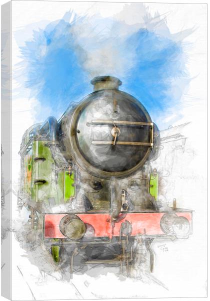 Watercolour Steam Engine Canvas Print by George Cairns