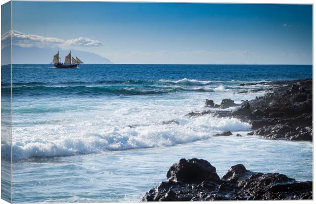 Ship, sea and shore Canvas Print by George Cairns