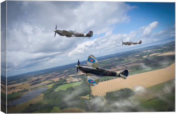 Spitfires on patrol Canvas Print by George Cairns