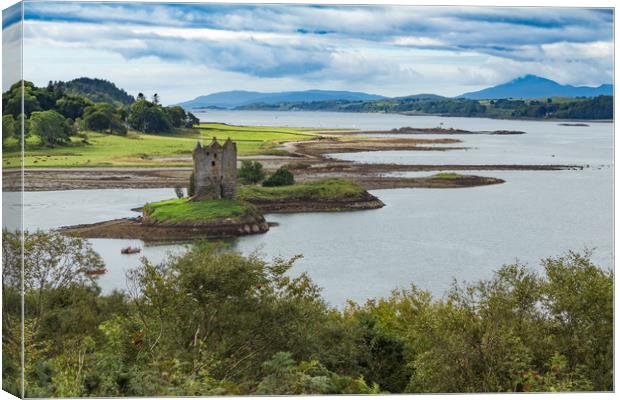 Castle Stalker and Loch Linnhe Canvas Print by George Cairns