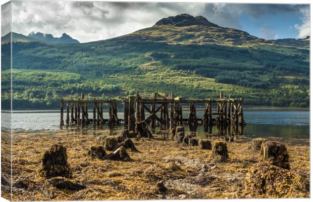 Crumbling Scottish Pier Canvas Print by George Cairns