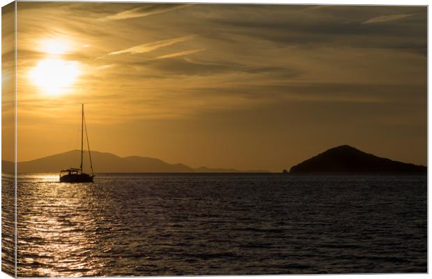 Greek Island Sunset Canvas Print by George Cairns