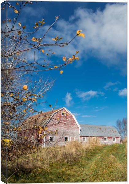 Canadian barn in Autumn Canvas Print by George Cairns