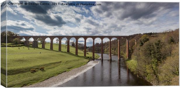 Leaderfoot Viaduct spanning the river Tweed in the Canvas Print by George Cairns