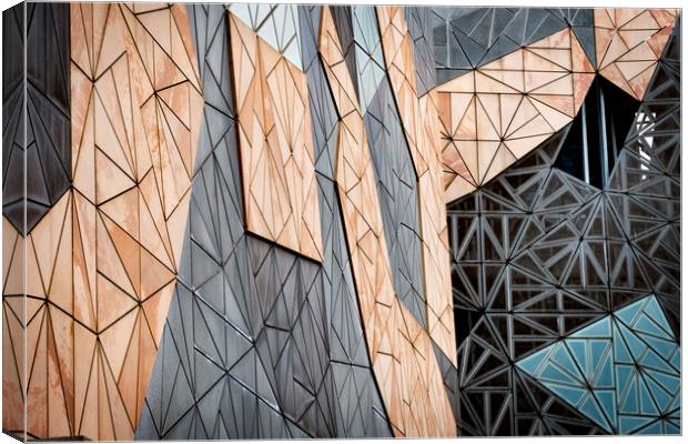 Abstract Federation Square Melbourne Canvas Print by Janette Hill